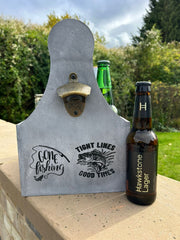 Wooden Beer Bottle Gift Box Carrier Fishing Fisherman Gift Novelty Xmas Large14