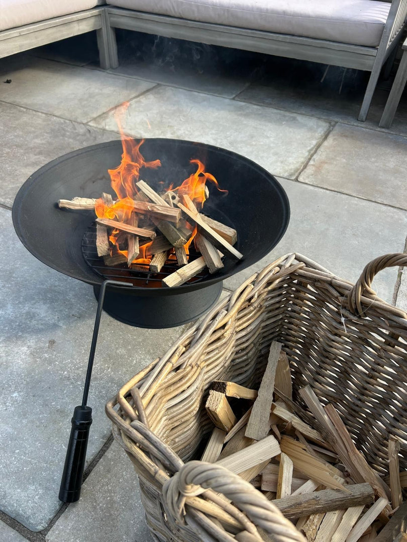 56cm Garden Fire Pit Outdoor Patio Camping Cast Iron Bowl Log Burner Heater3