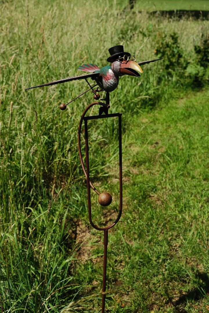 Colourful Flying Rocking Balancing Crow Rocker Garden Ornament Decoration Stake5