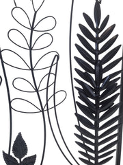 Black Metal Floral Wall Art Square Botanical Flower Leaf Hanging Home Decor Gift8