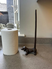 Cast Iron Dachshund Kitchen Roll Holder Paper Towel Stand Sausage Dog Door Stop2