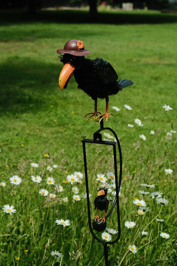 Rocking Balancing Mum Crow Rocker Garden Ornament Decoration Stake Gift Decor2