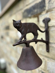 Cast Iron Cat Doorbell Wall Mounted Rustic Garden Home Decorative Hanging Bell8
