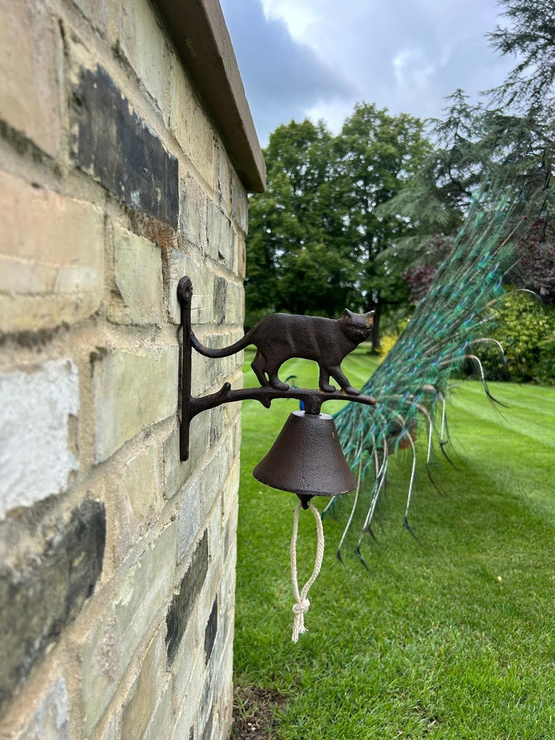 Cast Iron Cat Doorbell Wall Mounted Rustic Garden Home Decorative Hanging Bell4