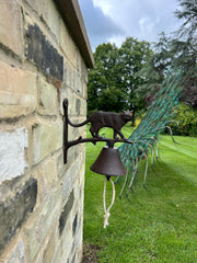 Cast Iron Cat Doorbell Wall Mounted Rustic Garden Home Decorative Hanging Bell4