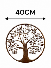 Bronze Tree Of Life Dimple Metal Garden Outdoor Wall Art Plaque 40cm Diameter1