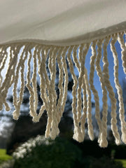 Antique White Gazebo Marquee Canopy Fringe Outdoor Garden Beach Cabana Style UK8