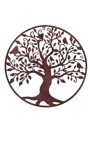 Large Bronze Tree & Birds Metal Garden Outdoor Wall Art  Plaque 80cm Diameter5