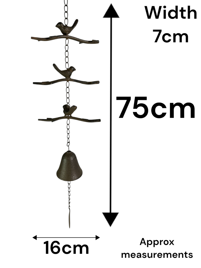 3 Birds Hanging Windchime Bird Chime Garden Gift Decor Decoration Bells Chain1