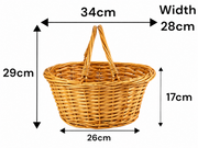 Honey Wicker Shopper Shopping Gift Display Basket No Liner Fold Flat Handles1
