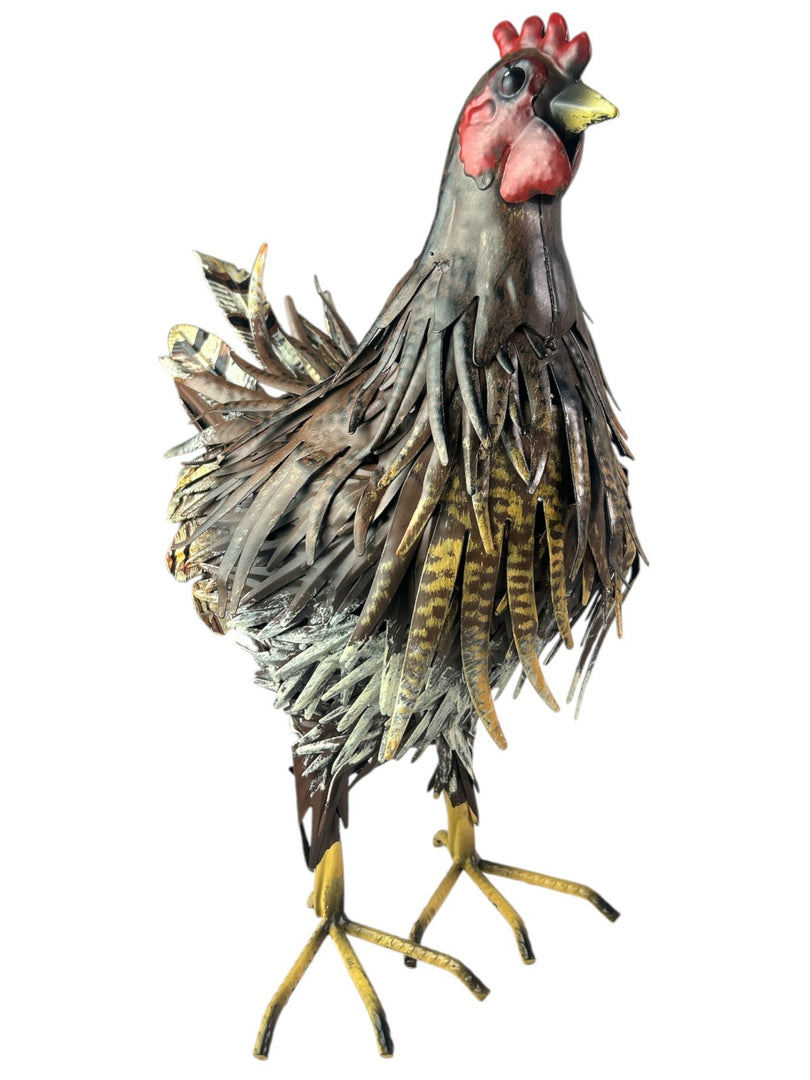 Decorative Metal Brown Hen Chicken Garden Statue Outdoor Lawn Ornament Farmyard6