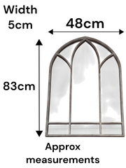 Dorchester XL Solar Powered Gothic Arch Garden Mirror LED Outdoor Wall Decor1
