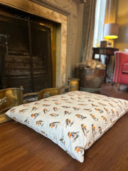 Robin Beige Nature Bird Floor Cushion Red Blue Dog Bed Christmas Indoor Gift3