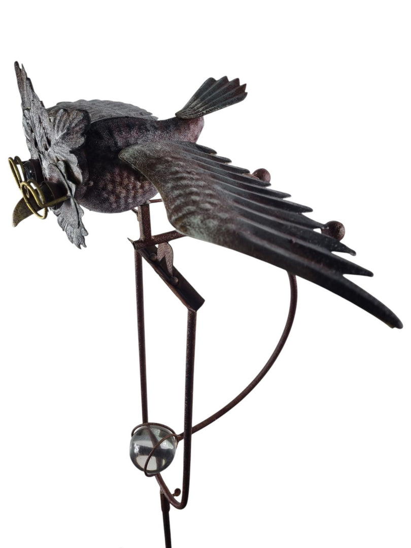 Flying Rocking Balancing Wise Owl Bird Rocker Garden Ornament Decoration Stake14