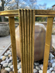 Elegant Gold Metal Accent Side Table With Glass Inserts Slim Home Decor Vintage12