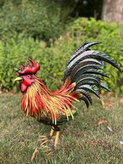 Decorative Metallic Cockerel Rooster Garden Statue Outdoor Lawn Ornament Metal8