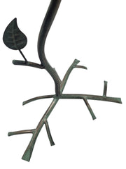 Vintage Style Verdigris Green Metal Bird Bath Feeder Leaf Design Garden Ornament12