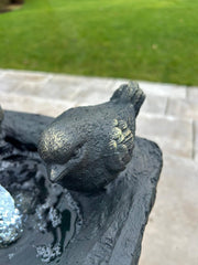 Black Two Birds Water Feature With Light Garden Gift Outdoor Decor Decoration6