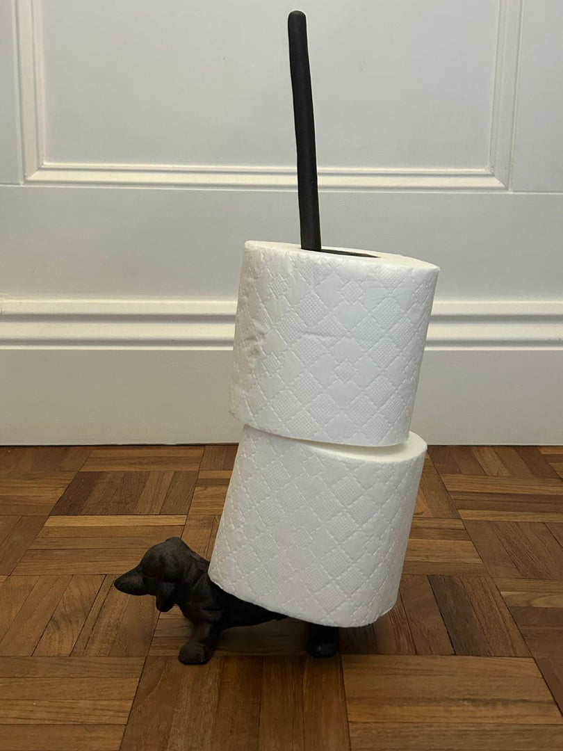 Cast Iron Dachshund Kitchen Roll Holder Paper Towel Stand Sausage Dog Door Stop0