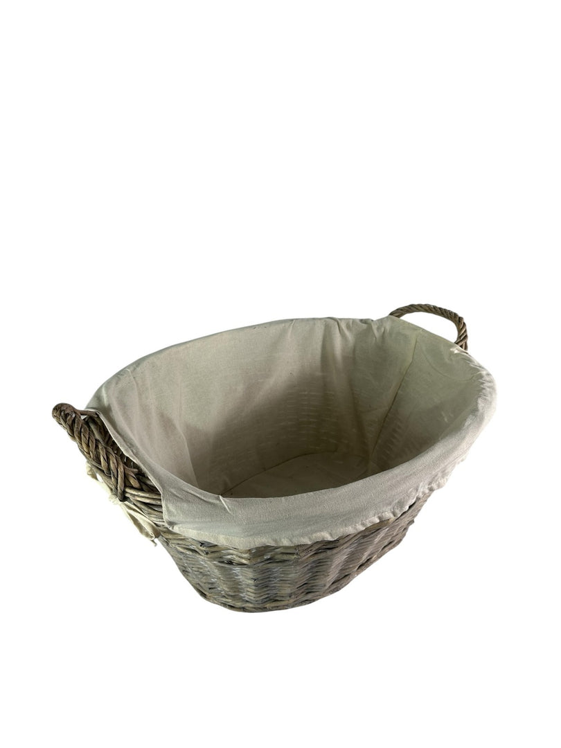 Natural Collection Laundry Lined Wicker Laundry Plain Liner Basket With Handles5