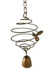 Spiral Bee Hanging Mobile With Bells Metallic Decorative Hanging Garden Ornament6