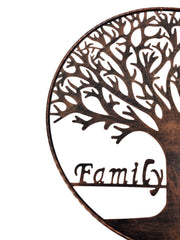 Large Bronze Family Forever Metal Garden Outdoor Wall Art  Plaque 80cm Diameter2