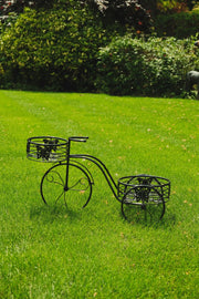 2 Tier Trike Pot Holder Metal Garden Flowers Plant Display Planter in Black0