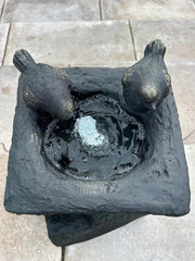 Black Two Birds Water Feature With Light Garden Gift Outdoor Decor Decoration5