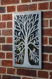 Zinc Tree of Life Wall Mirror with Birds Garden Outdoor Wall Plaque Decoration6