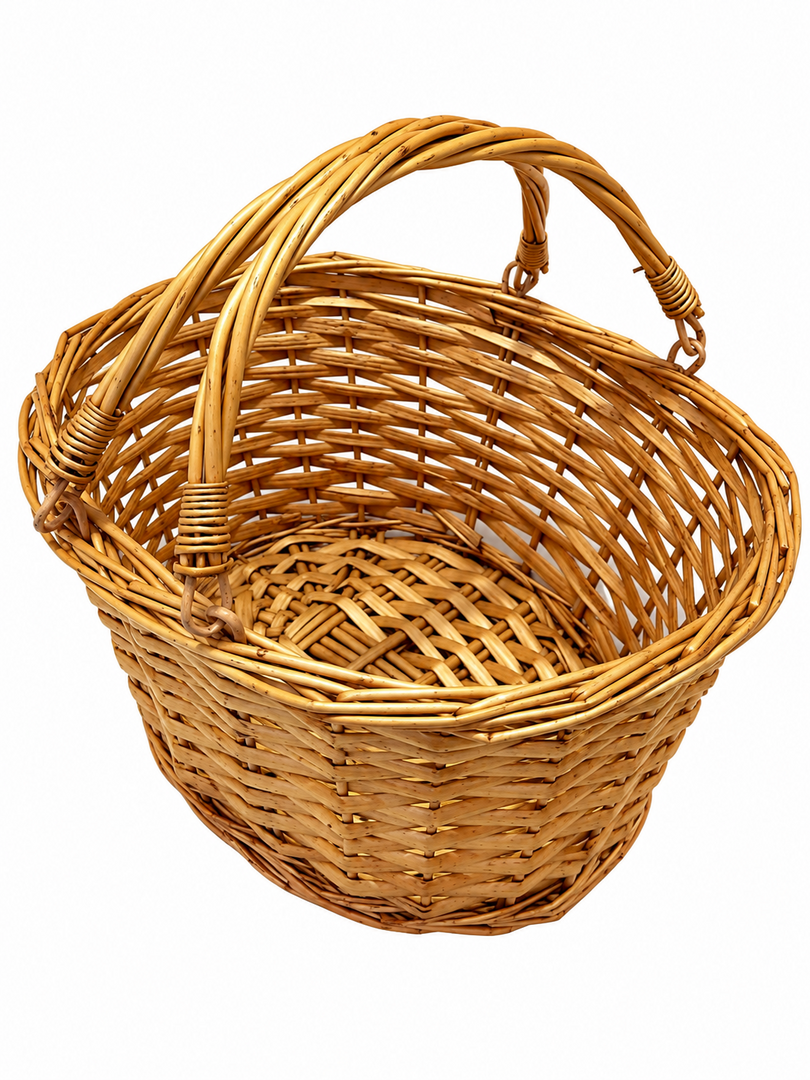 Honey Wicker Shopper Shopping Gift Display Basket No Liner Fold Flat Handles9