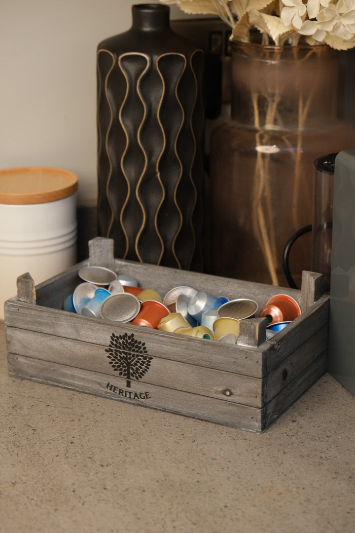 Heritage Set of 3 Wooden Nesting Storage Crates Rustic Grey Vintage Style Box12