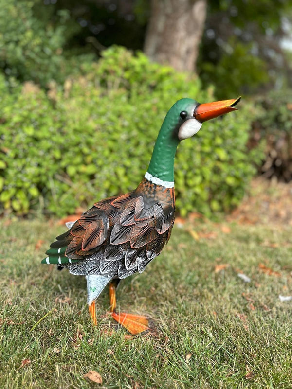 Mallard Duck Garden Ornament Metal Outdoor Decorative Duck Statue Lawn Sculpture0