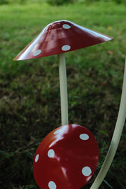 Red & White Spotted Toadstool Mushroom Metal Garden Whimsical Fairy Ornament14