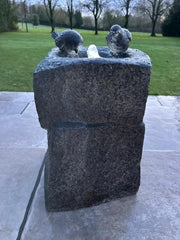 Grey Two Birds Water Feature With Light Garden Giftwear Outdoor Decor Decoration3