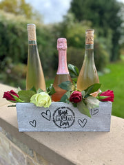 Best Mum Ever Double Sided Hamper Grey Gift Box Storage Wood Crate 2 Sizes8