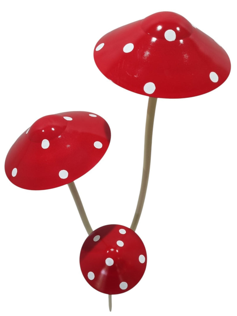 Red & White Spotted Toadstool Mushroom Metal Garden Whimsical Fairy Ornament21