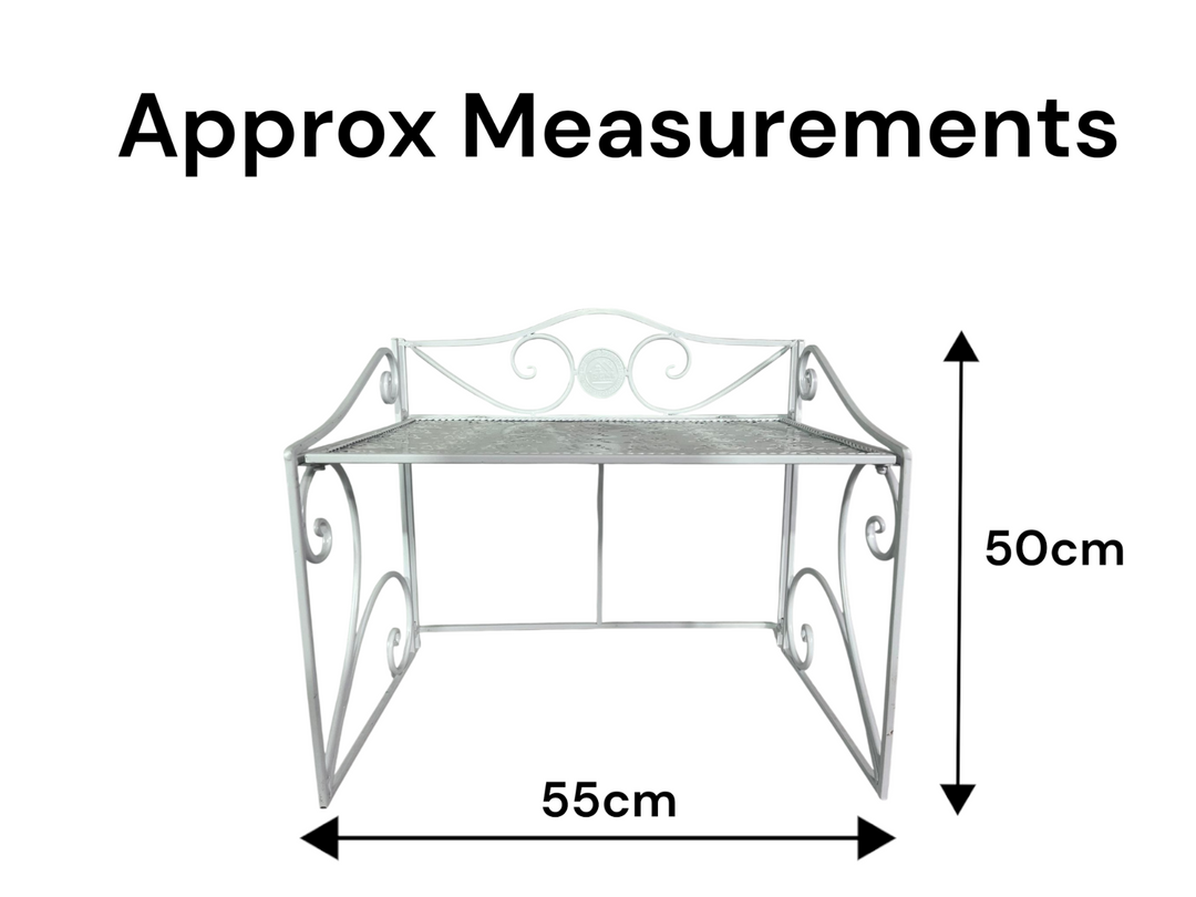 White Freestanding Shelf Kitchen Pet Bowl Storage Holder Metal Rack Organiser1