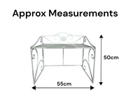 White Freestanding Shelf Kitchen Pet Bowl Storage Holder Metal Rack Organiser1