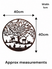 Bronze Woodland Tree Of Life Metal Garden Outdoor Wall Art Plaque 40cm Diameter1