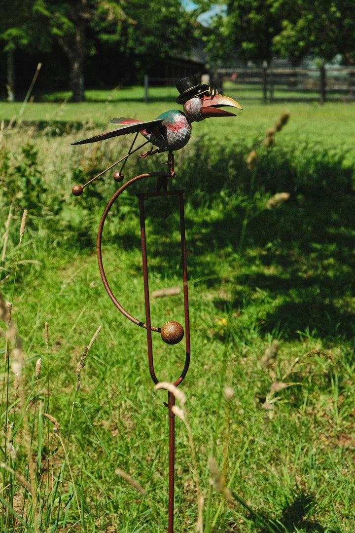 Colourful Flying Rocking Balancing Crow Rocker Garden Ornament Decoration Stake11