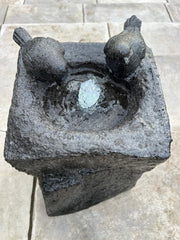 Grey Two Birds Water Feature With Light Garden Giftwear Outdoor Decor Decoration4