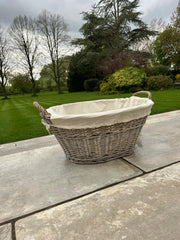 Natural Collection Laundry Lined Wicker Laundry Plain Liner Basket With Handles7
