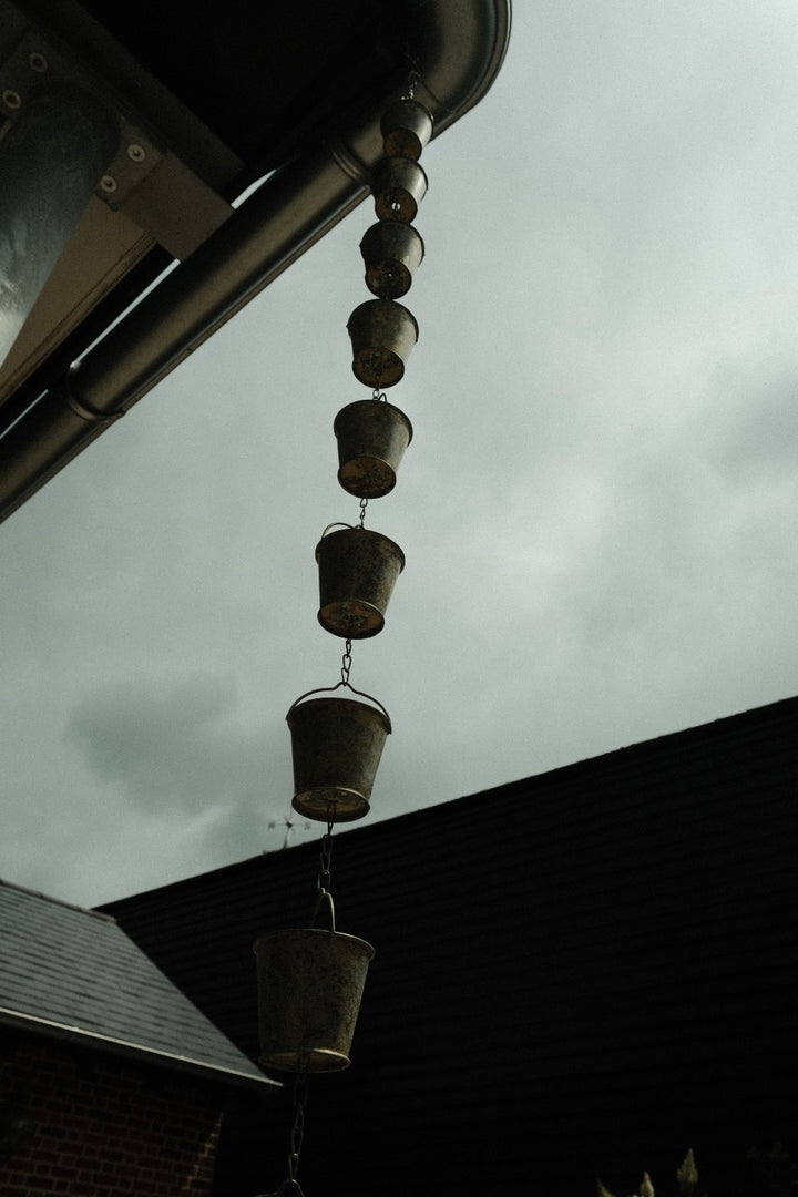 Bucket Rain Chain Hanging Garden Outdoor Nature Ornament Water Decoration9