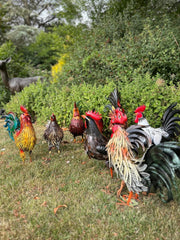 Decorative Metal Brown Hen Chicken Garden Statue Outdoor Lawn Ornament Farmyard9