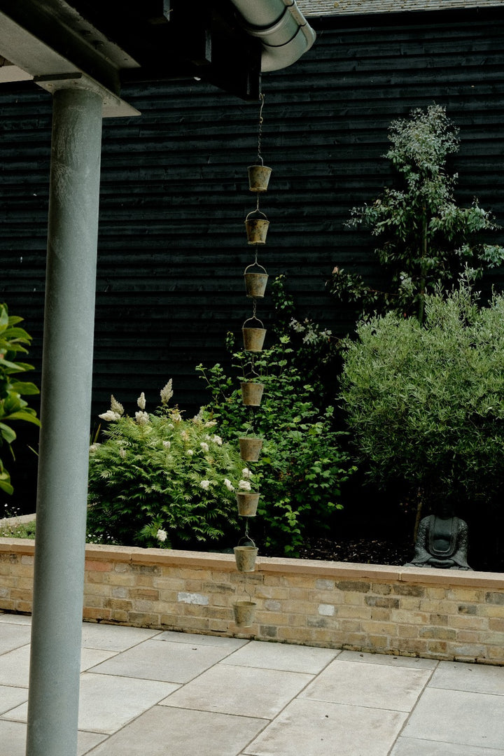 Bucket Rain Chain Hanging Garden Outdoor Nature Ornament Water Decoration5