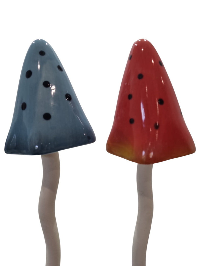 Set of 6 Colourful Ceramic Mushroom Garden Stakes Toadstool Lawn Ornaments Pot7