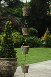 Bucket Rain Chain Hanging Garden Outdoor Nature Ornament Water Decoration13