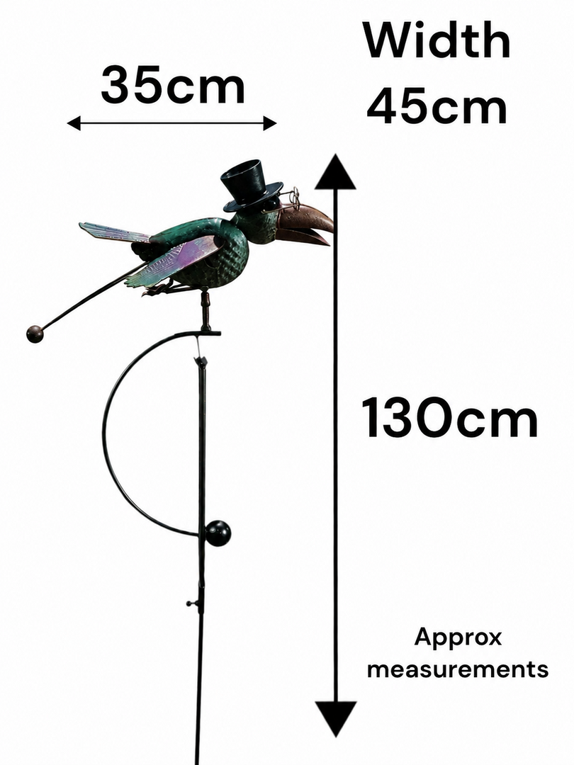 Colourful Flying Rocking Balancing Crow Rocker Garden Ornament Decoration Stake1