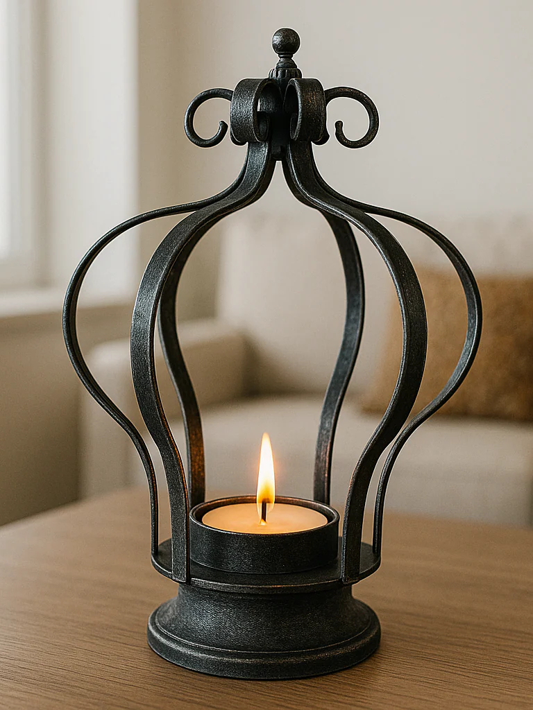 Crown Tea Light Candle Holder Metal Decor Decoration Gift Antique Silver Home0