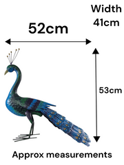 Tail Down Decorative Peacock Bird Animal Metal Garden Giftware  Ornament1